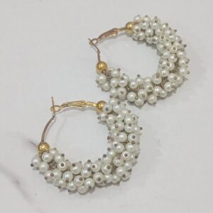 Pearl Drop Round Design Earrings