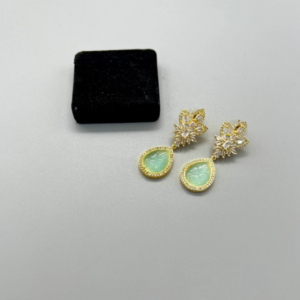 Cyan Flower Drop Earrings