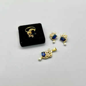 Blue Jewellery Set with Ring