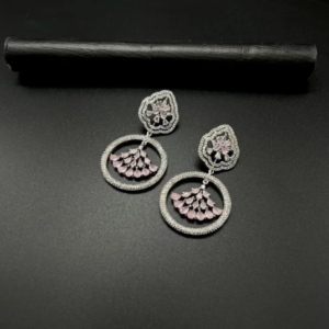 Round Drop Earrings Pink