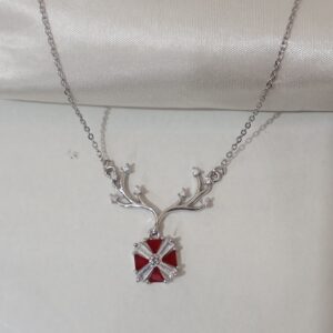 Necklace Silver Red